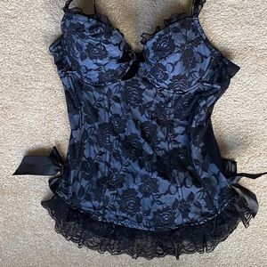 lacy floral corset top